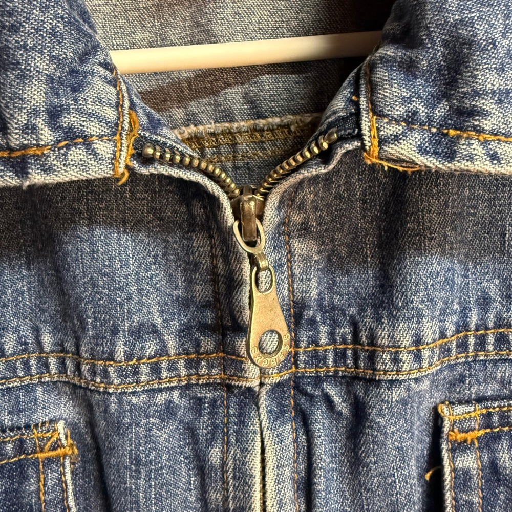 Vintage Express Bleus Denim Jacket Womens Large Full Zip Medium Wash 100% Cotton - Picture 4 of 8